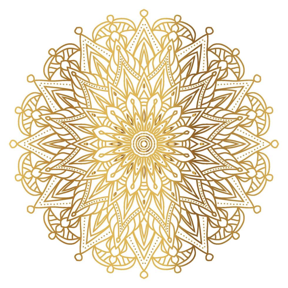 Mandala with golden gradient. Luxury ornamental in gold color. vector