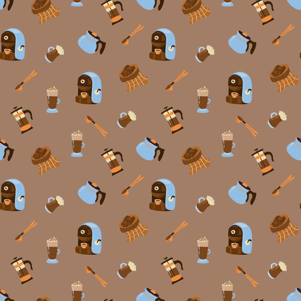 Coffee seamless pattern. Design for fabric, textile, wallpaper, packaging. vector