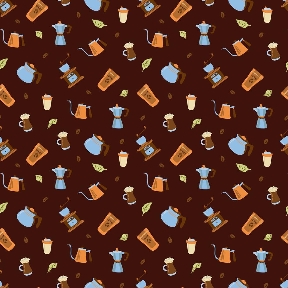 Coffee seamless pattern. vector