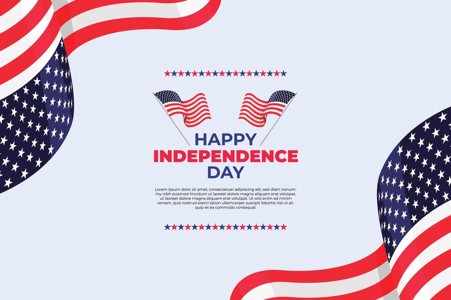 Happy Independence Day USA, 4th July. The Memorial Day of United Stats Of America vector
