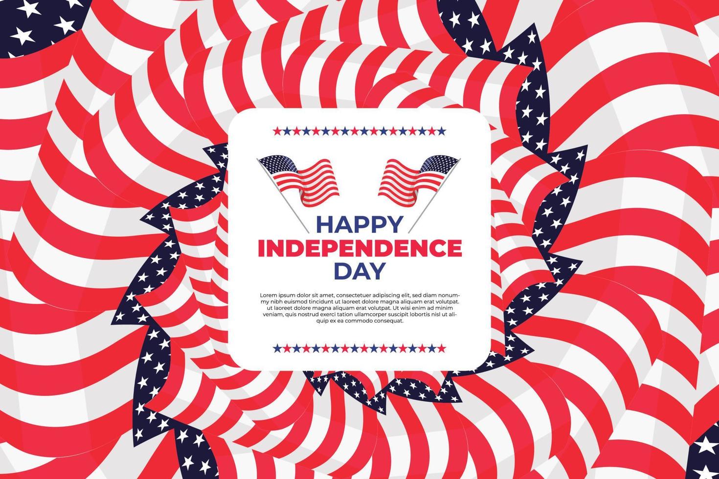Happy Independence Day USA, 4th July. The Memorial Day of United Stats Of America vector