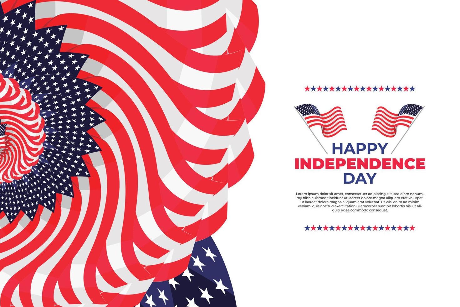 Happy Independence Day USA, 4th July. The Memorial Day of United Stats Of America vector
