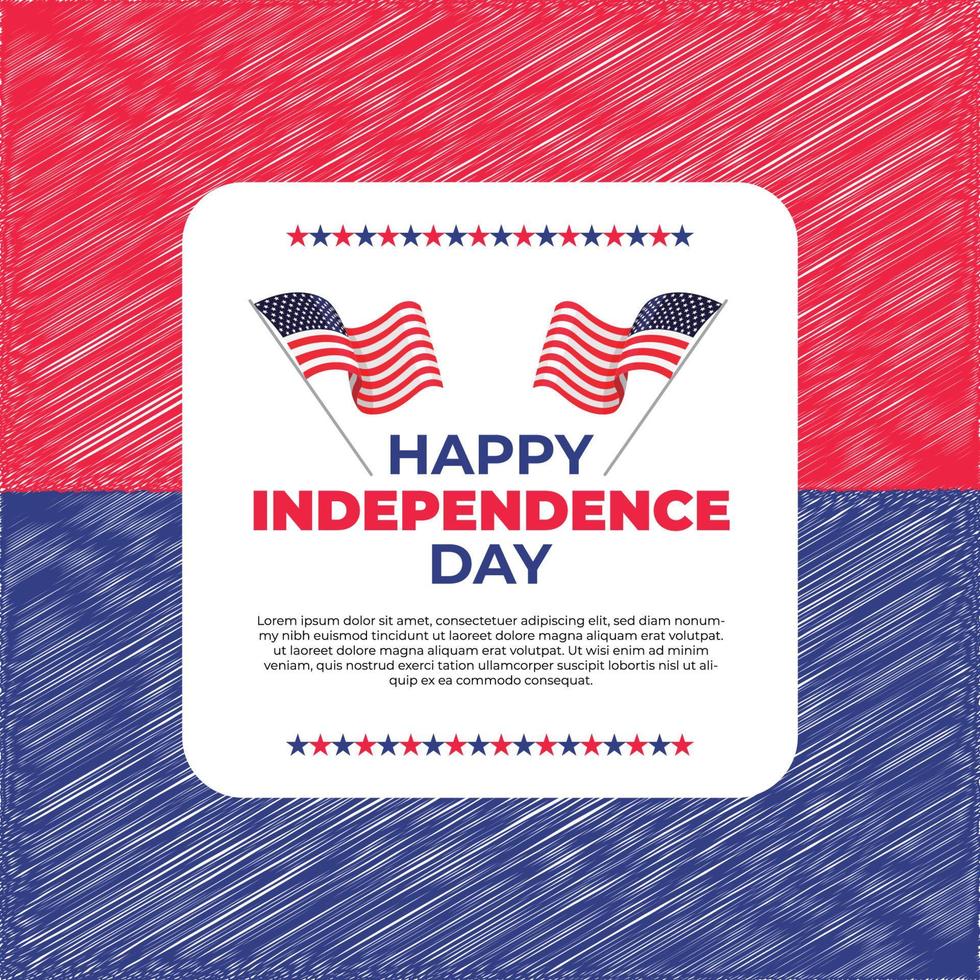 Happy Independence Day USA, 4th July. The Memorial Day of United Stats Of America vector