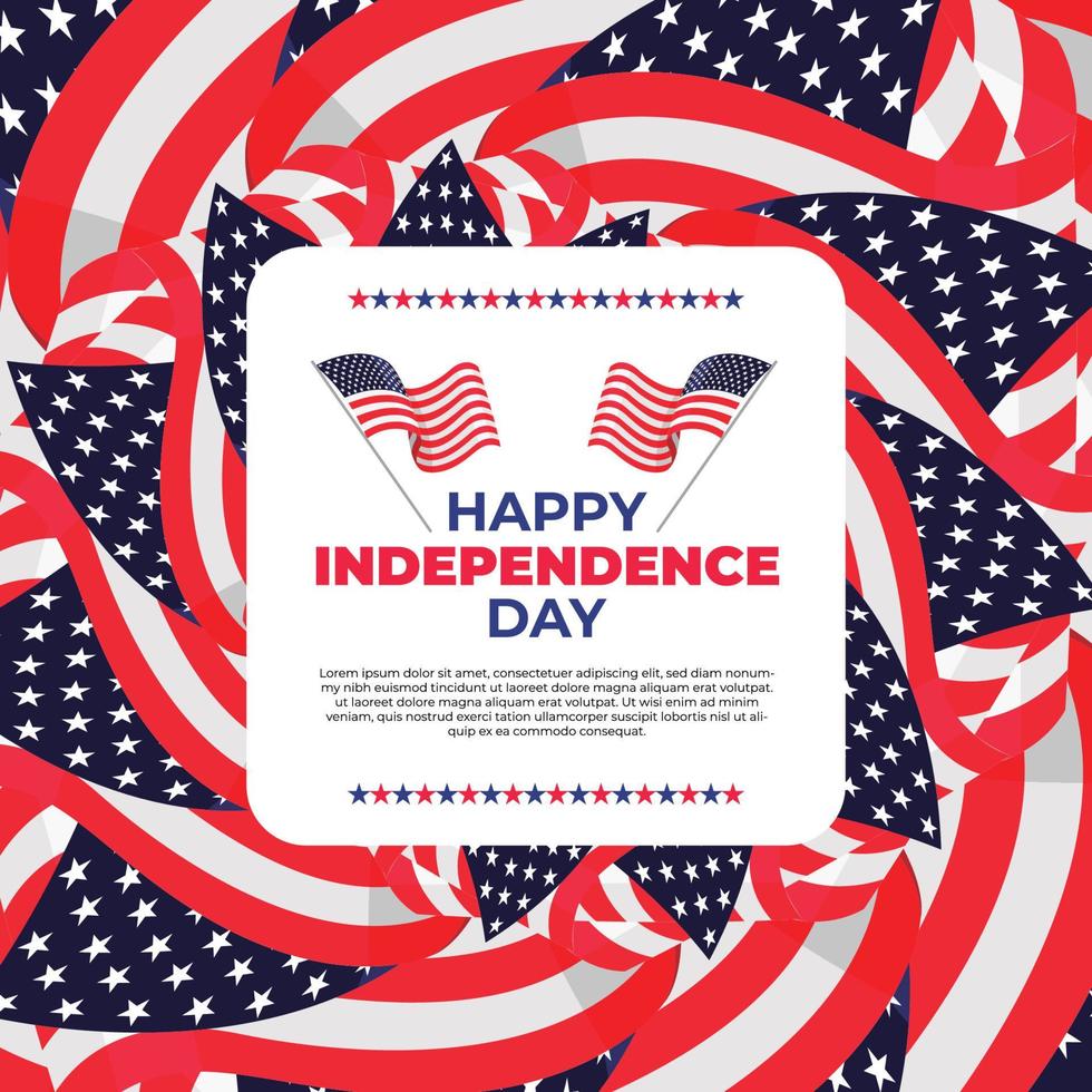 Happy Independence Day USA, 4th July. The Memorial Day of United Stats Of America vector