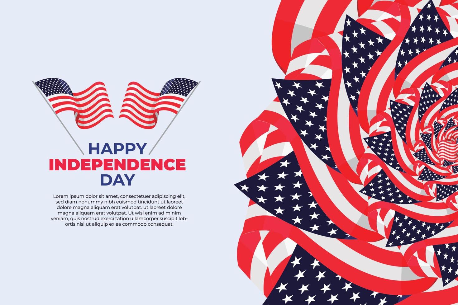 Happy Independence Day USA, 4th July. The Memorial Day of United Stats Of America vector