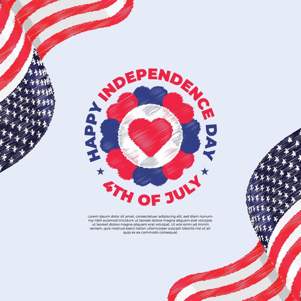 Happy Independence Day USA, 4th July. The Memorial Day of United Stats Of America vector