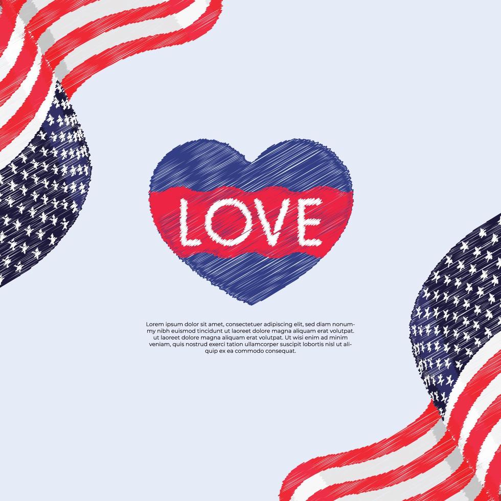 Happy Independence Day USA, 4th July. The Memorial Day of United Stats Of America vector