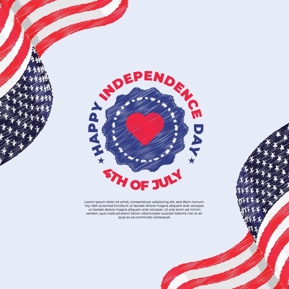 Happy Independence Day USA, 4th July. The Memorial Day of United Stats Of America vector