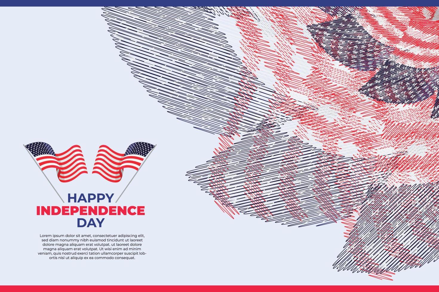 Happy Independence Day USA, 4th July. The Memorial Day of United Stats Of America vector