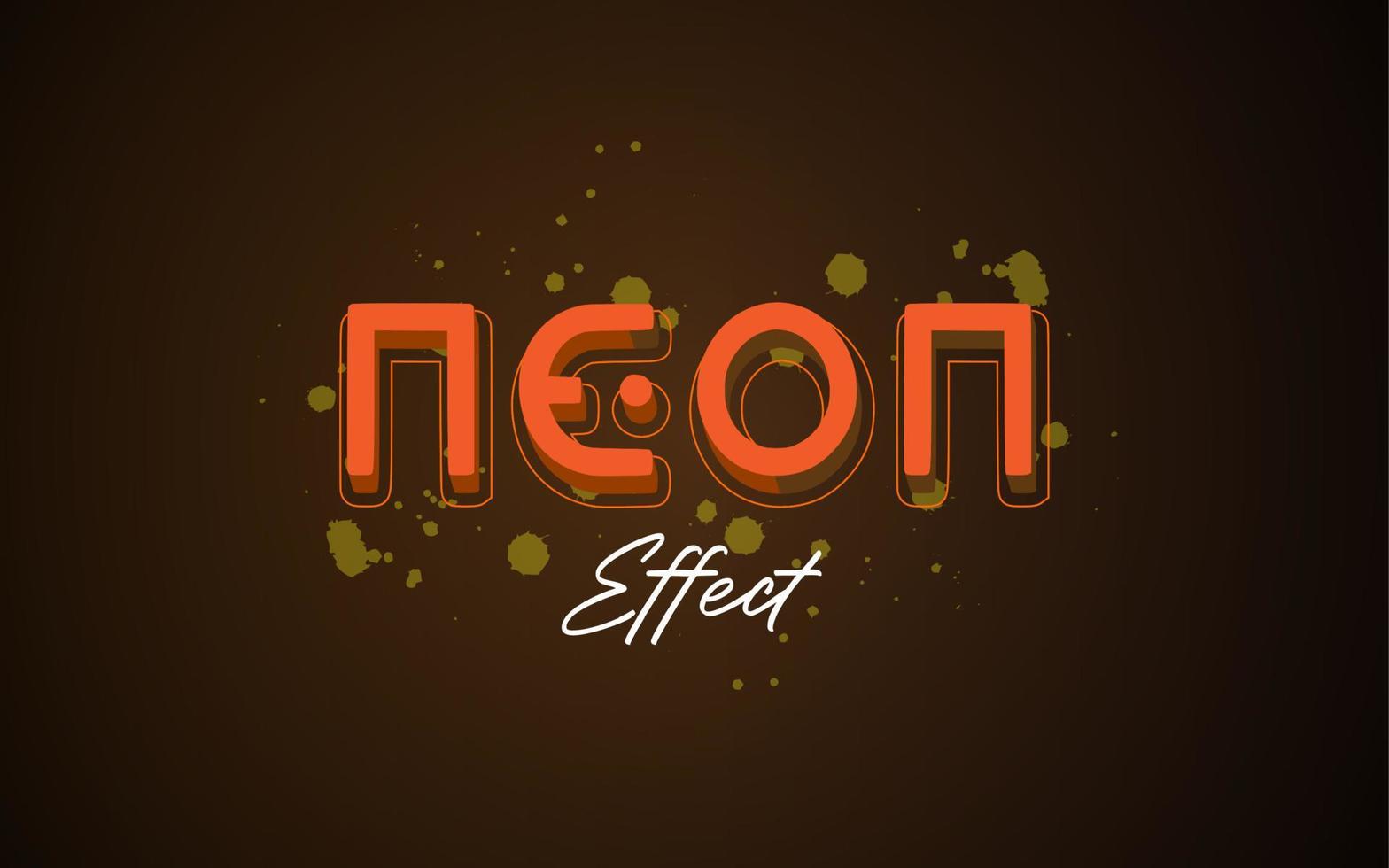 Neon Text with Shiny Orange Style Template vector