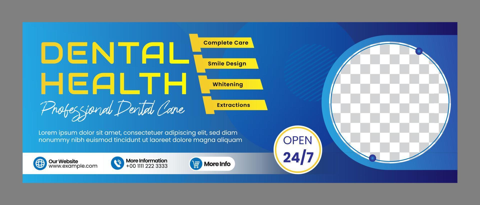 Dental banner template or Medical health for social media banner vector