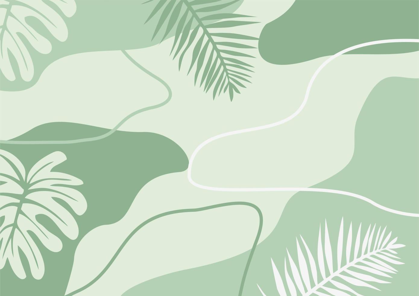 relajante fondo de color verde pastel fresco. con elementos abstractos y  plantas tropicales creativas plantilla de redes sociales moderna y moderna  8555319 Vector en Vecteezy