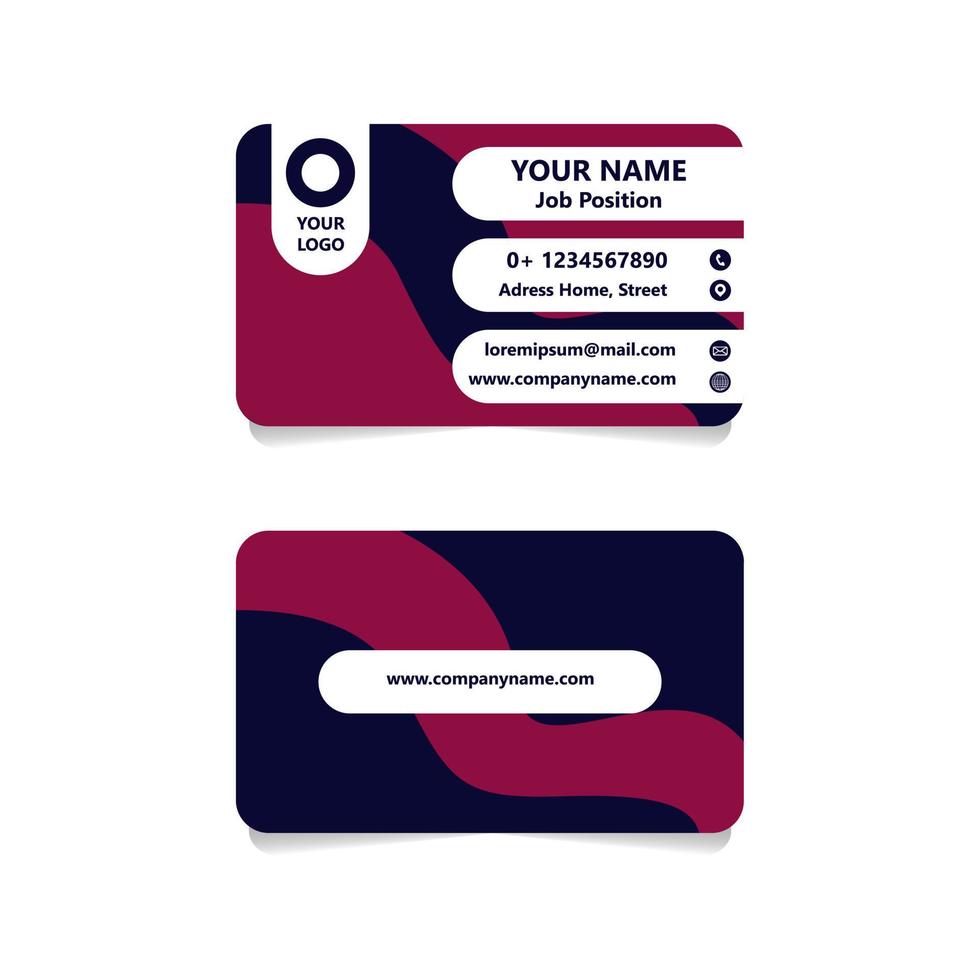 Dark blue and magenta vector modern abstract clean and simple business card template. Horizontal name card,  stylish stationery design and visiting card.