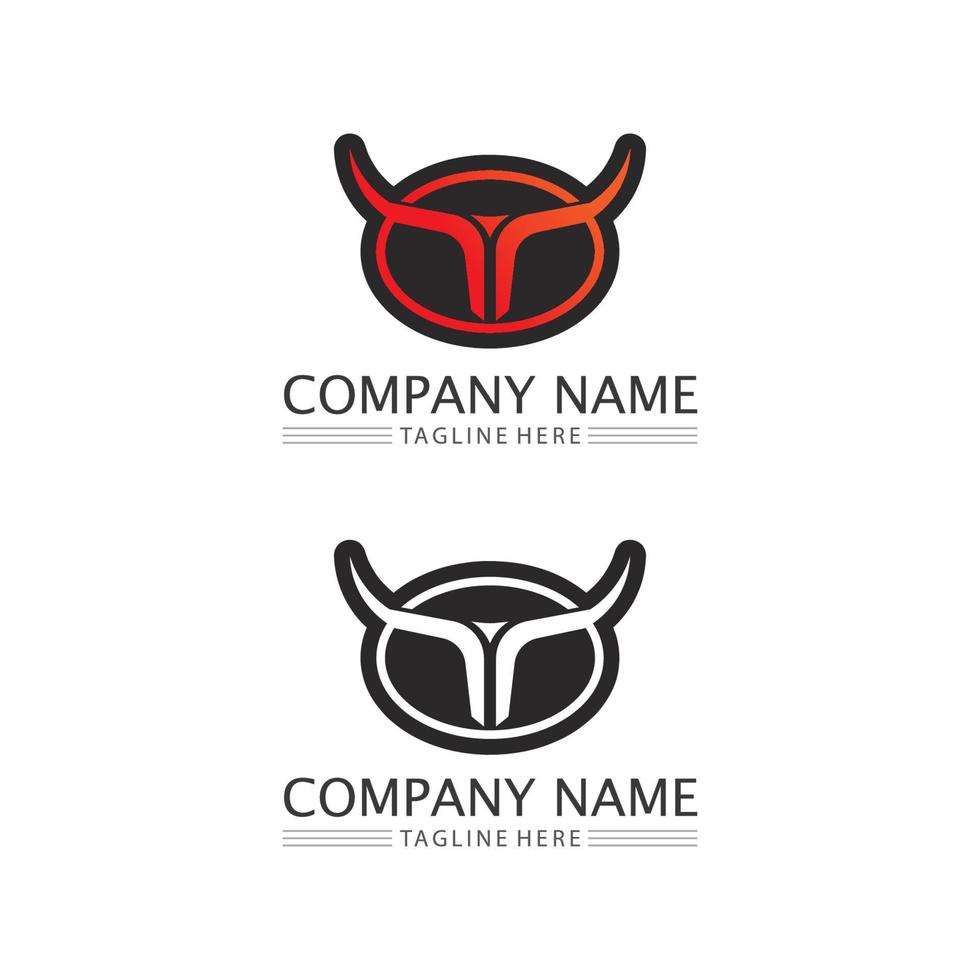 toro cabeza de búfalo vaca animal mascota diseño de logotipo vector para deporte cuerno búfalo animal mamíferos cabeza logo salvaje matador