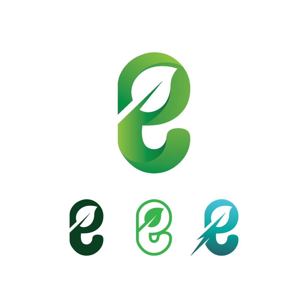 logotipo de la ecología de la hoja del árbol verde vector