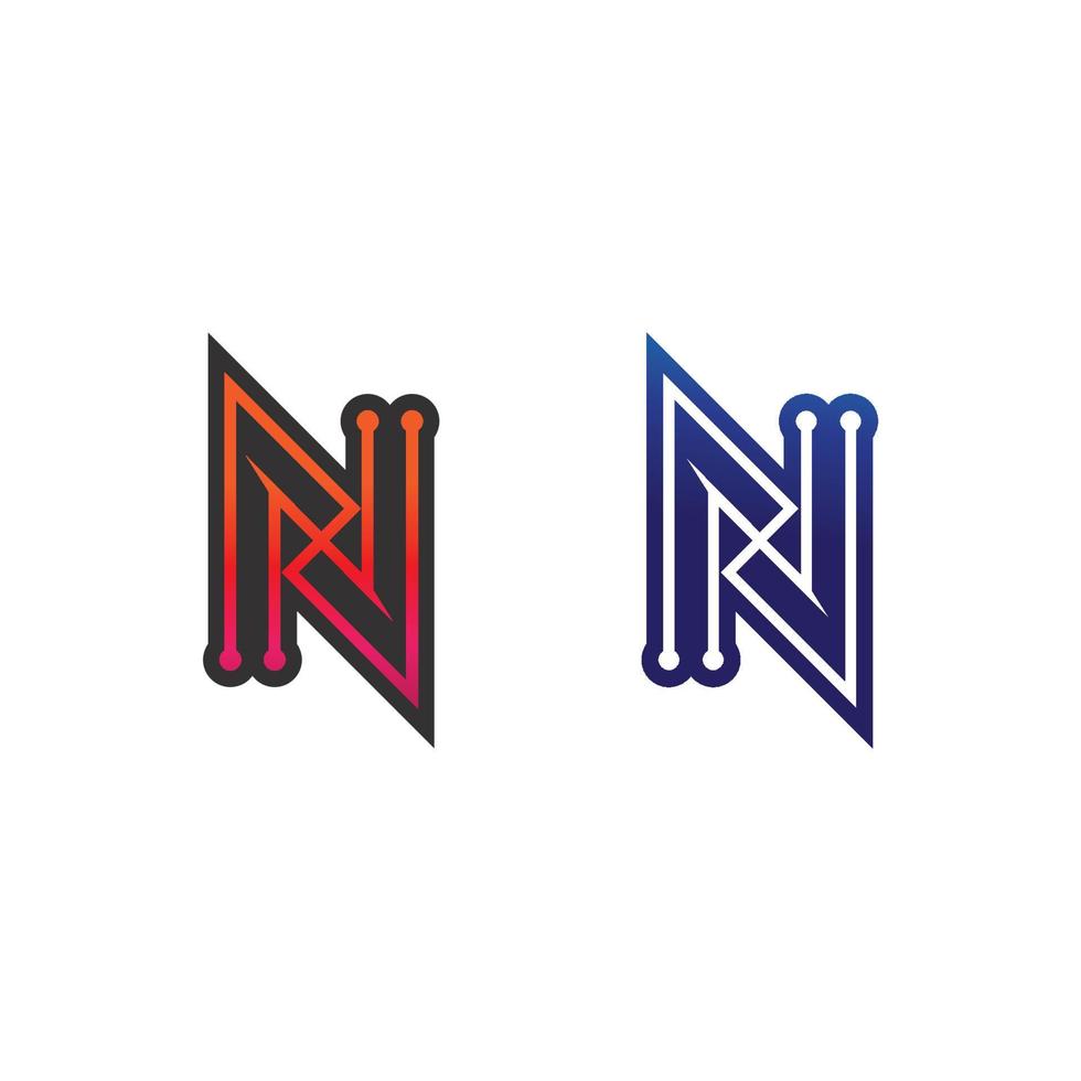 N logo font company logo business and letter initial N design vector and letter for logo