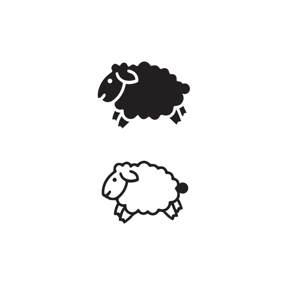 conjunto de iconos de vector de oveja ilustración de diseño de logotipo de animal