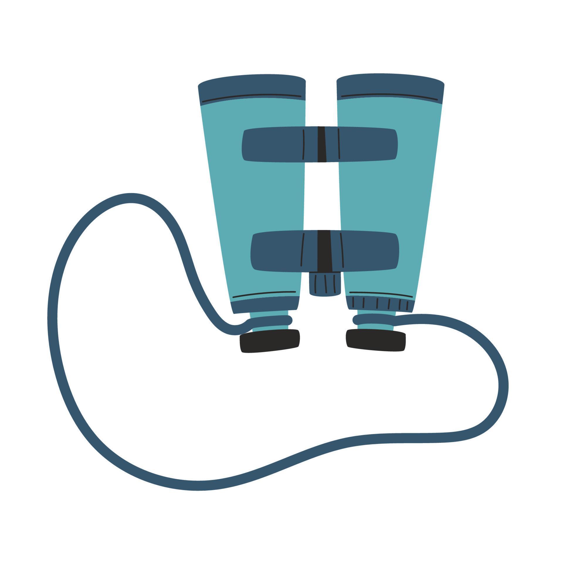 Binoculars with a neck shoulder strap. Binocular chest harness. Optical