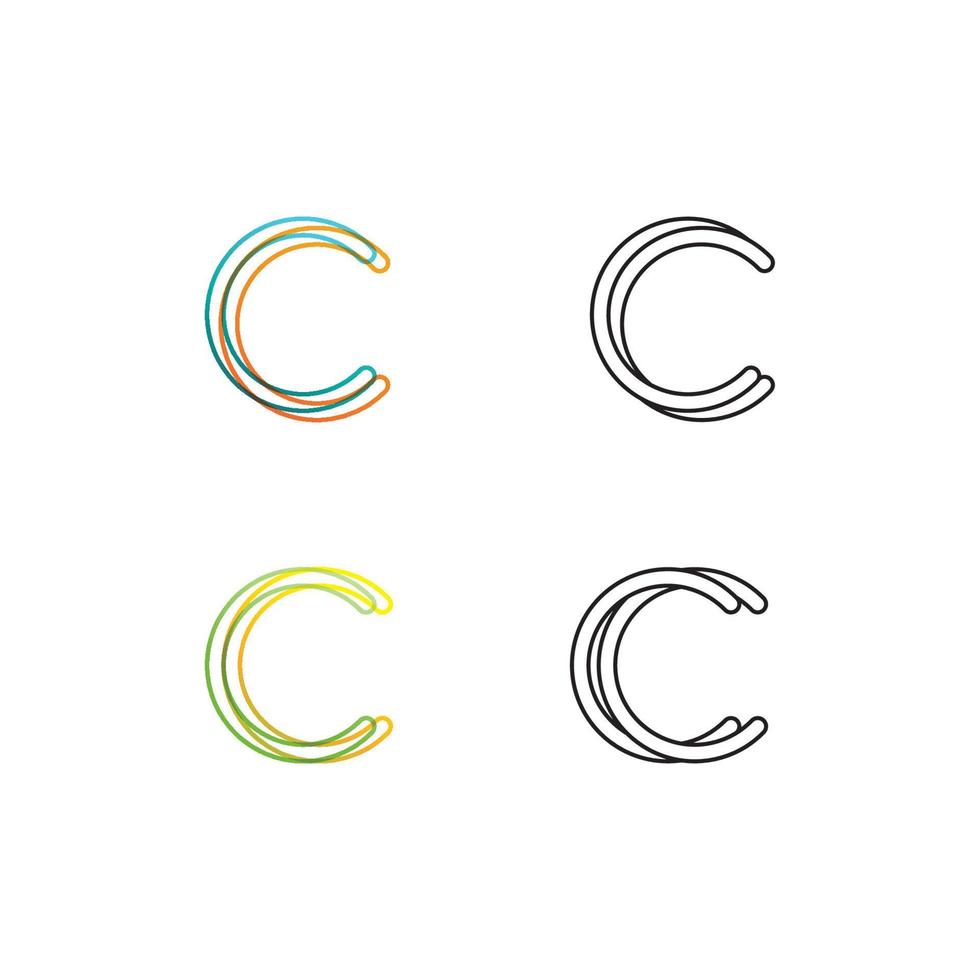 c logo para vitamina y fuente c carta identidad y diseño de negocios vector