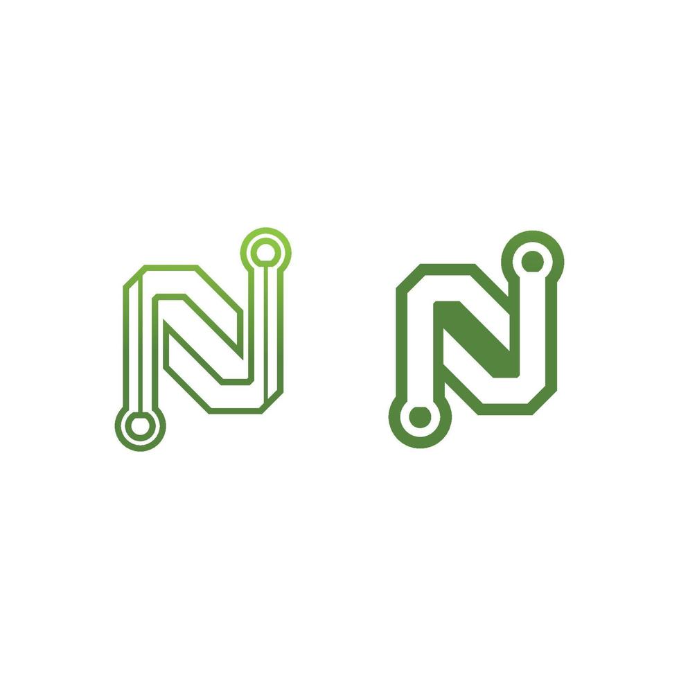 N Letter and font Logo design and Template vector