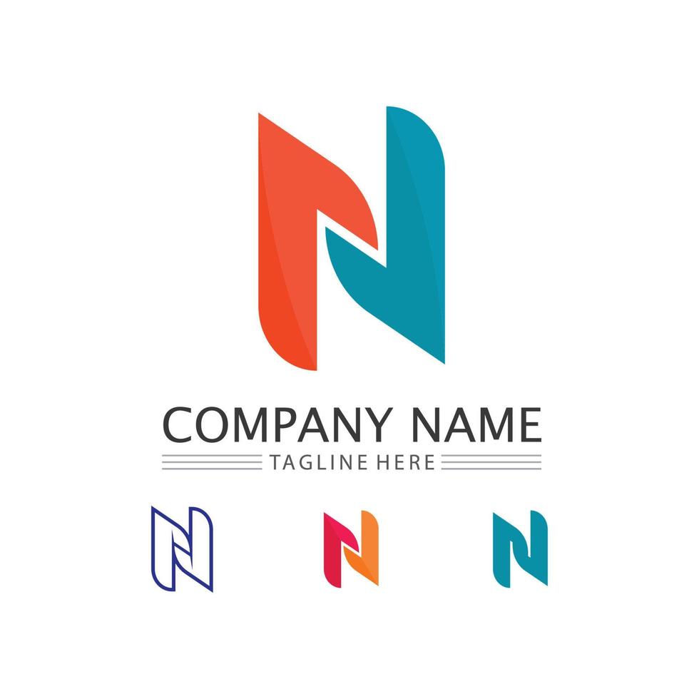 N Letter and font Logo design and Template vector