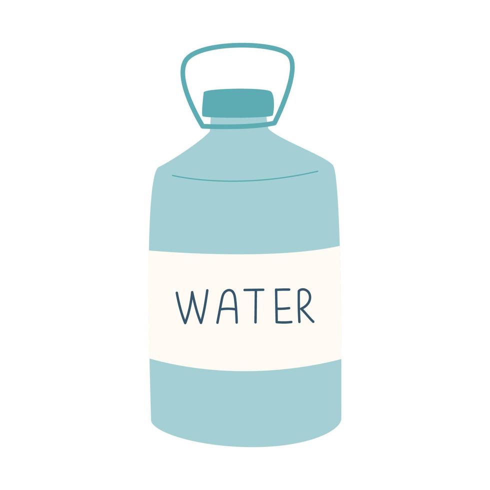 A large bottle of water. A canister for liquid in a large volume for camping, picnic, car travel, water supply. Flat vector illustration isolated on a white background.