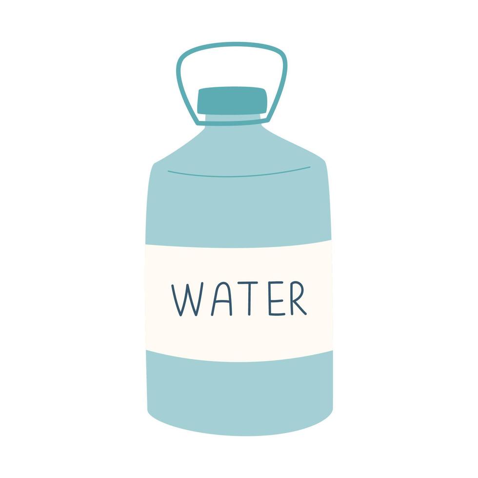 una botella grande de agua. un recipiente para líquidos en gran volumen para camping, picnic, viajes en automóvil, suministro de agua. ilustración vectorial plana aislada en un fondo blanco. vector