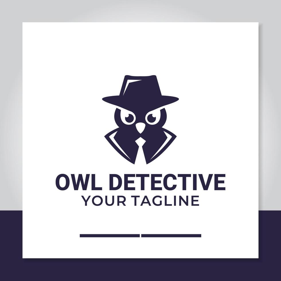 logo design owl detective vector