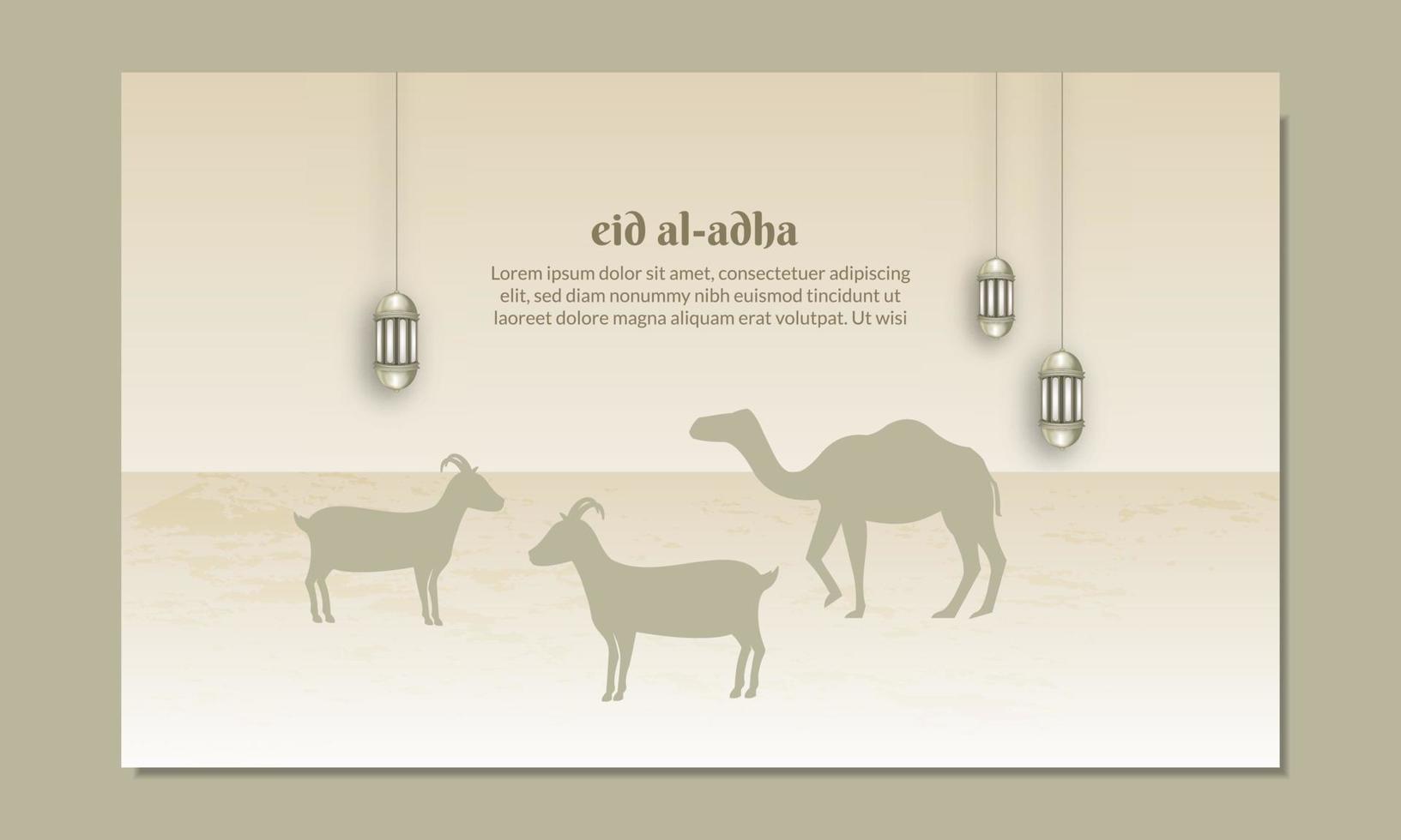 islamic banner Eid al adha mubarak festival vector