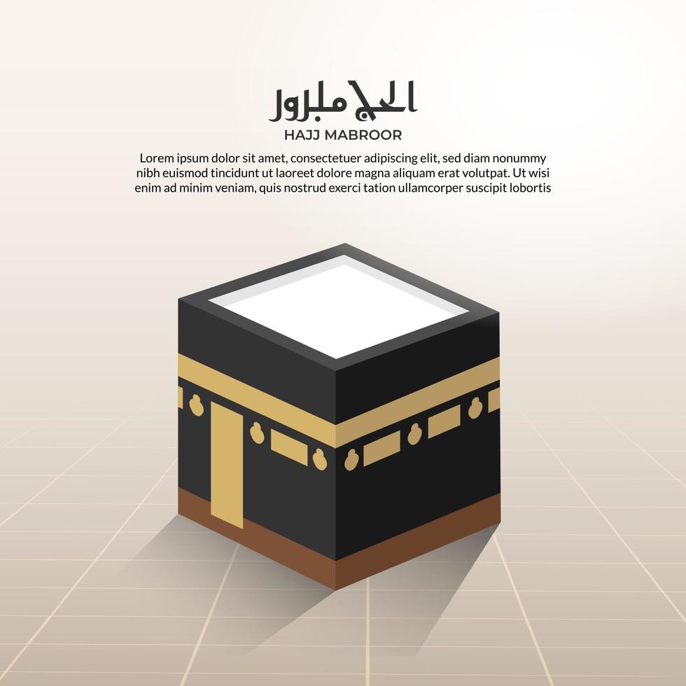 islamic greeting hajj for eid adha mubarak and pilgrimage vector