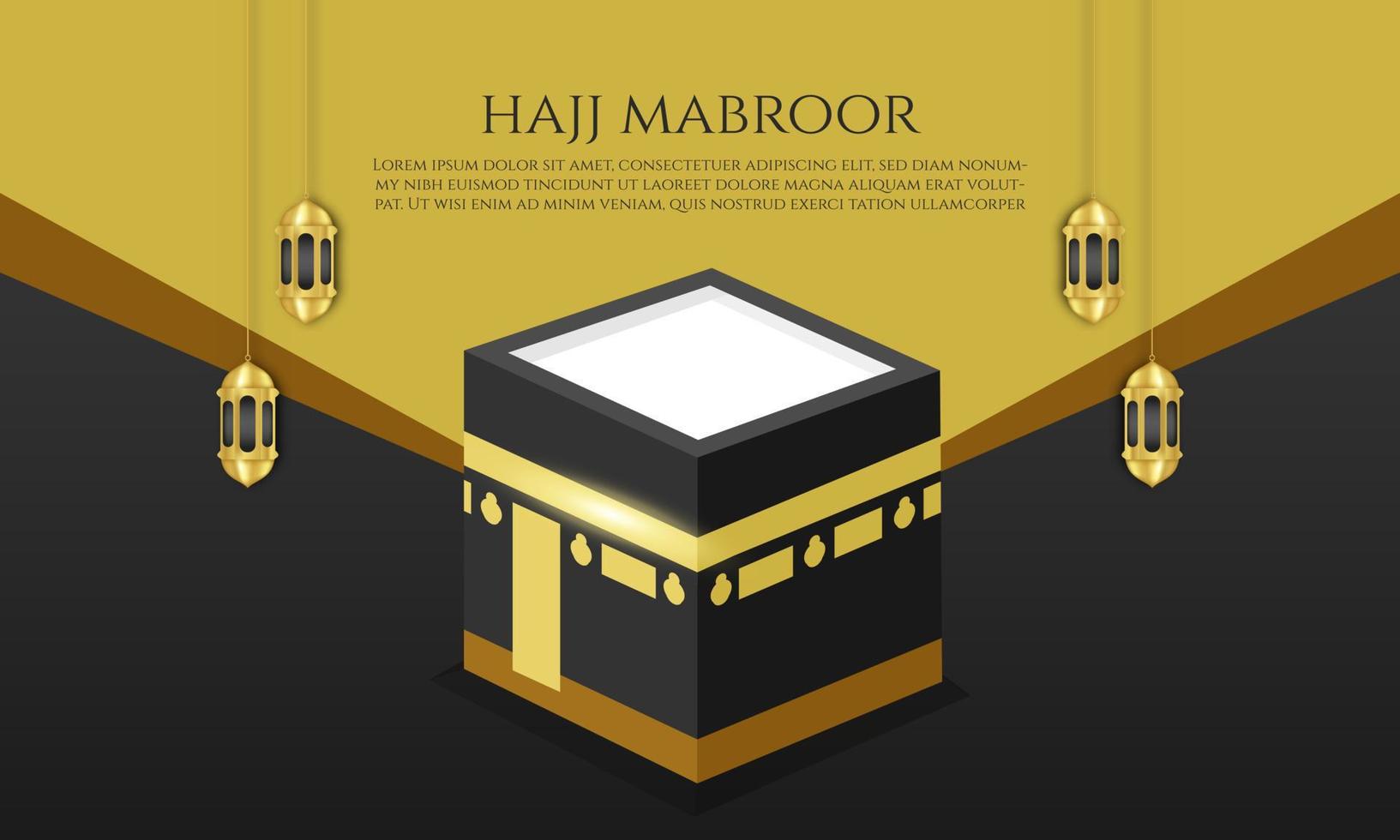 islamic banner hajj for eid adha mubarak and pilgrimage vector