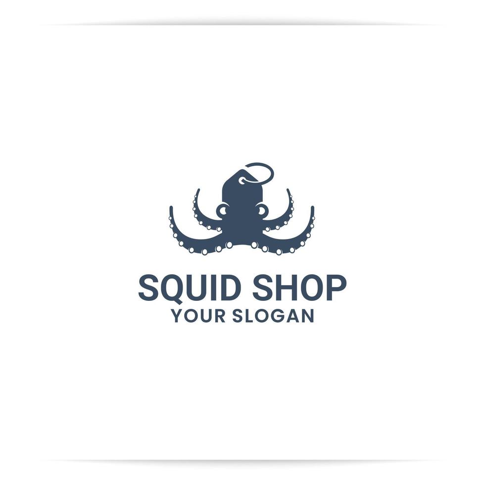 logo pulpo tienda, comprar, mercado vector