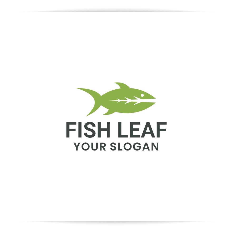 logo design fish leaf vector