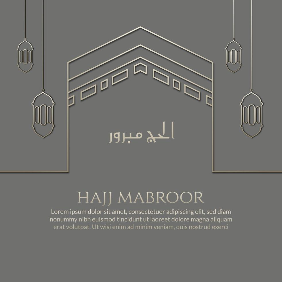 islamic greeting hajj for eid adha mubarak and pilgrimage vector