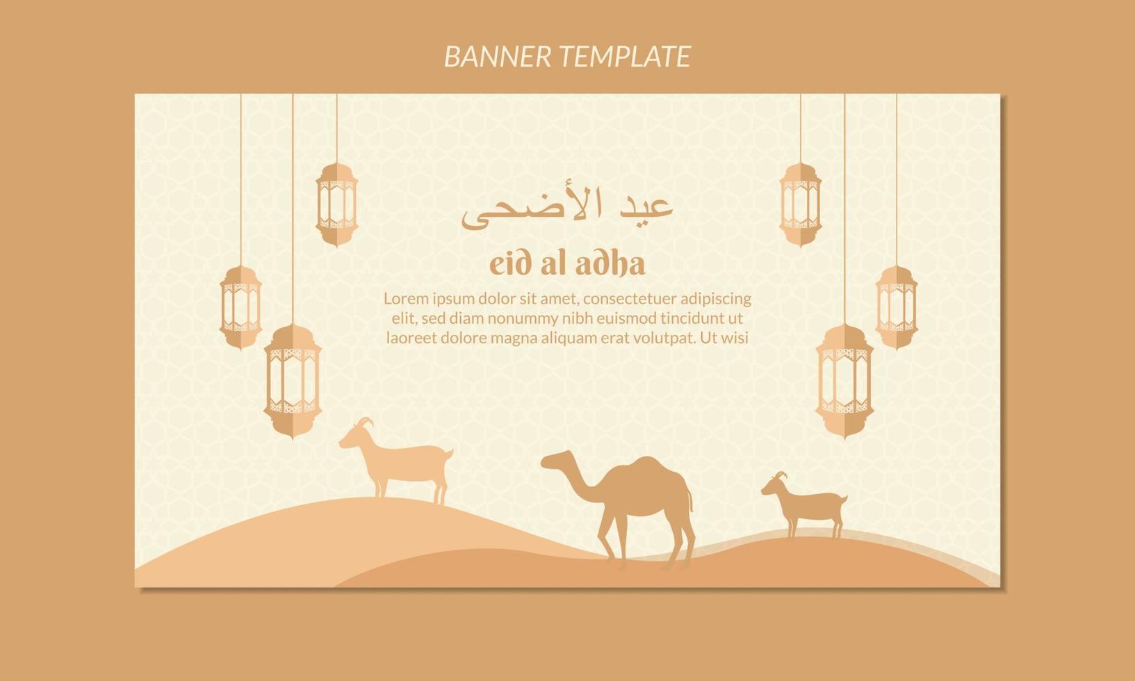 islamic banner Eid al adha mubarak festival vector
