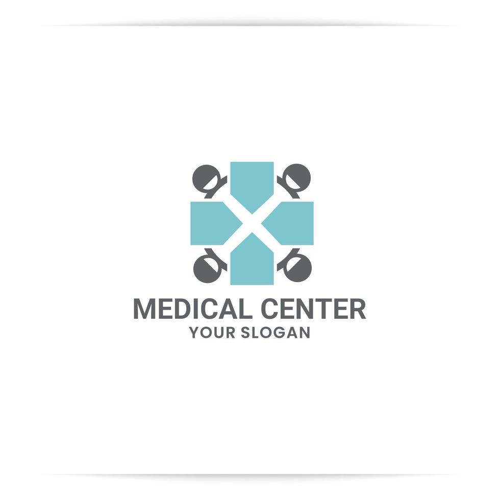 logo design medical group, connect medical, team vector