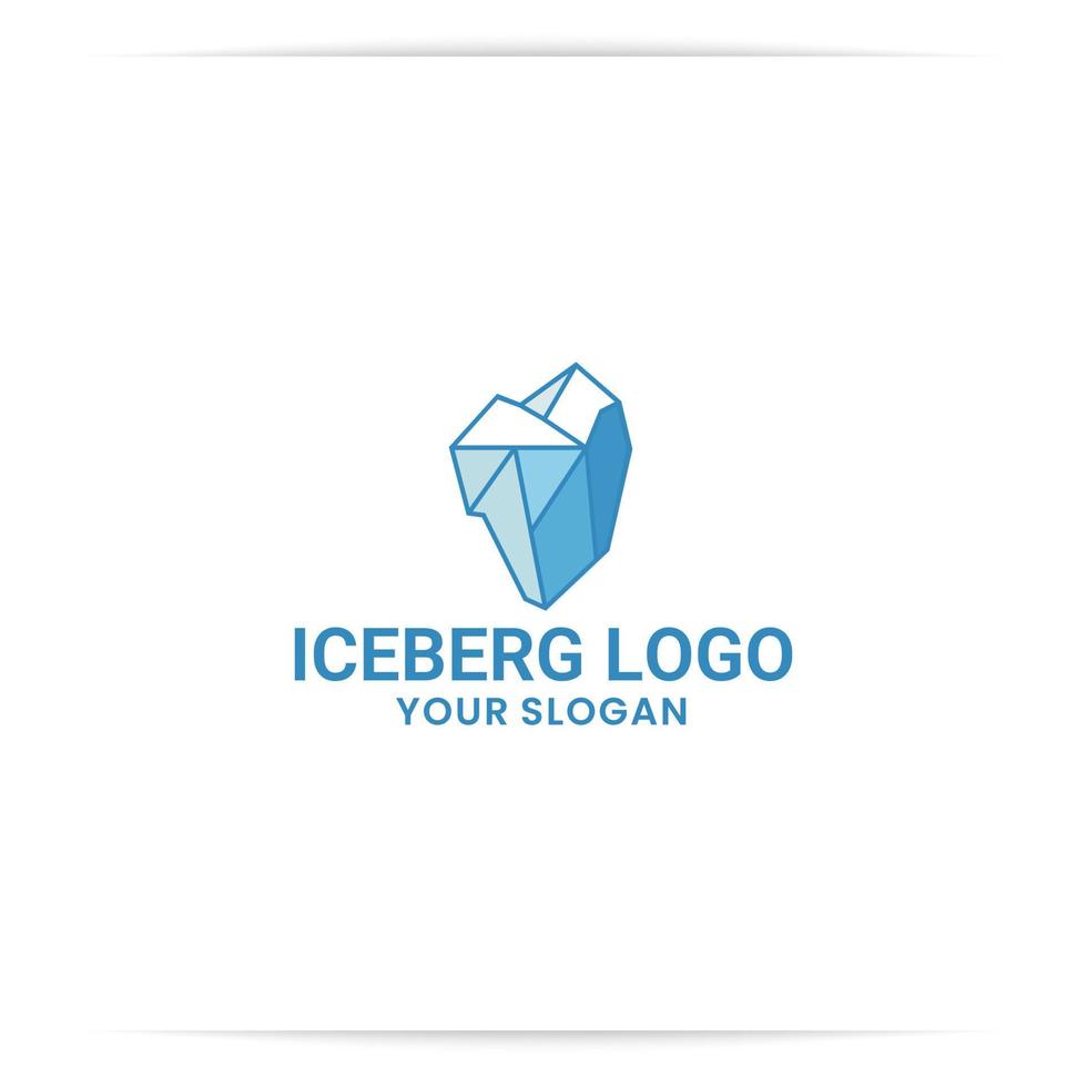 diseño de logotipo iceberg vector geométrico