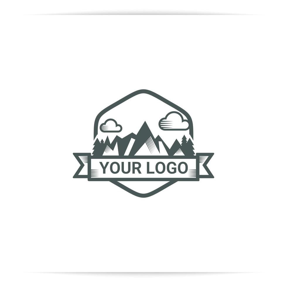vector de plantilla de montaña de diseño de logotipo