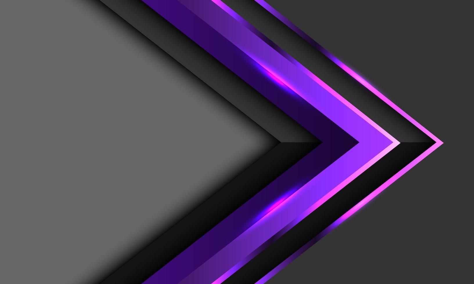 Abstract purple arrow direction geometric on grey with blank space