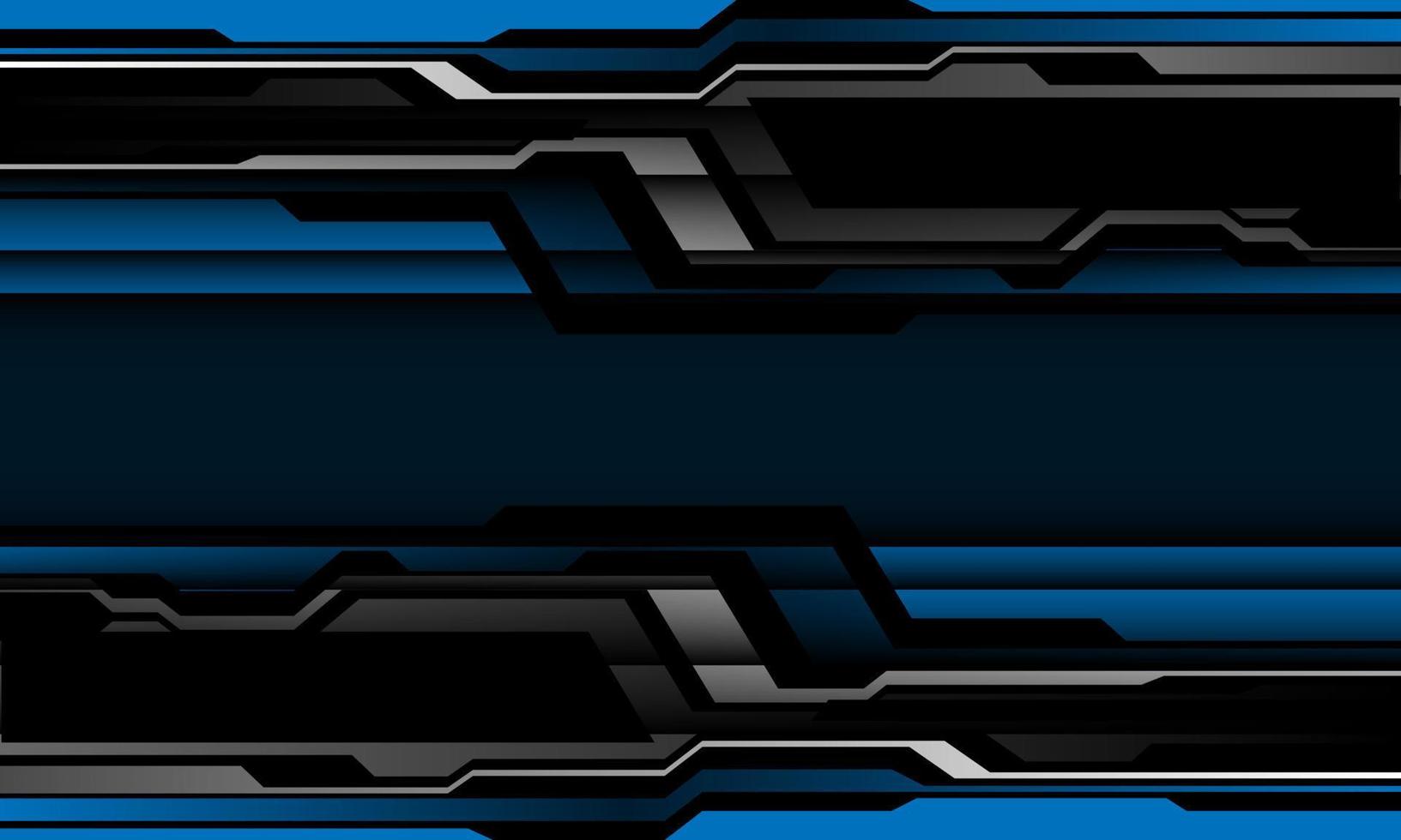 Abstract blue silver black cyber geometric design modern futuristic background vector