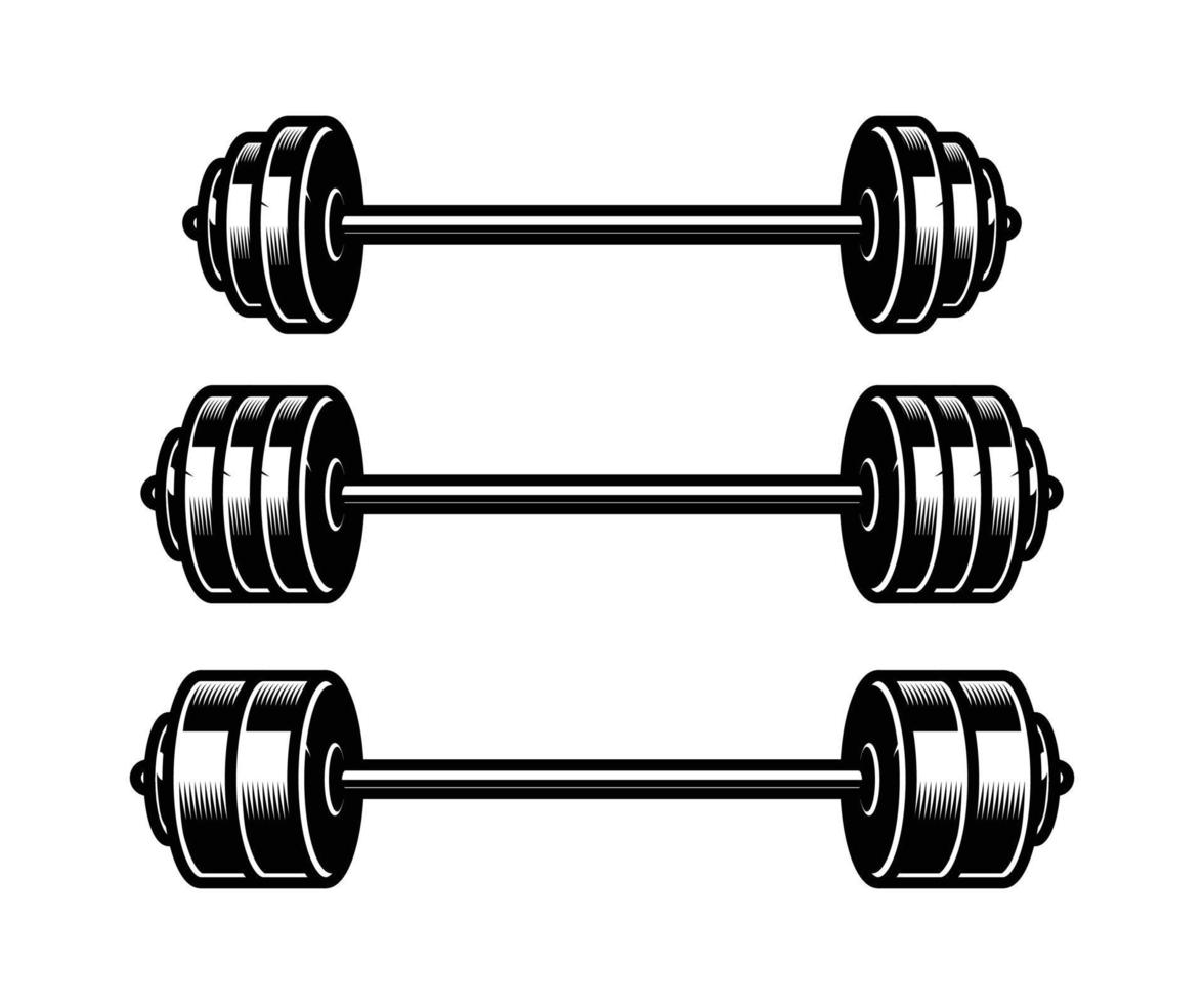 Barbell Fitness Vector Black and White