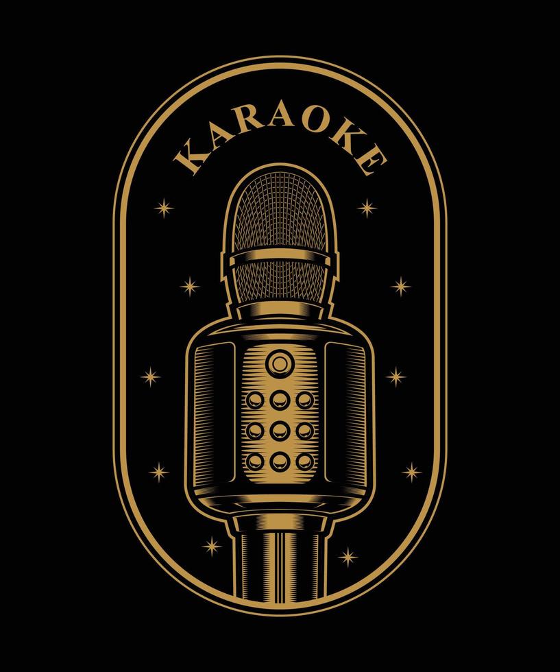 Sound and Karaoke Vintage Illustration Design vector