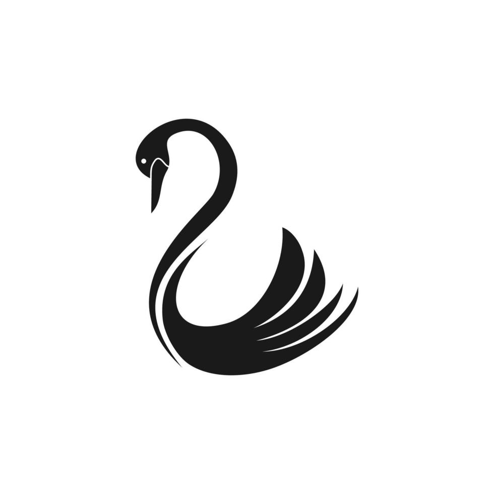 swan black and white vector