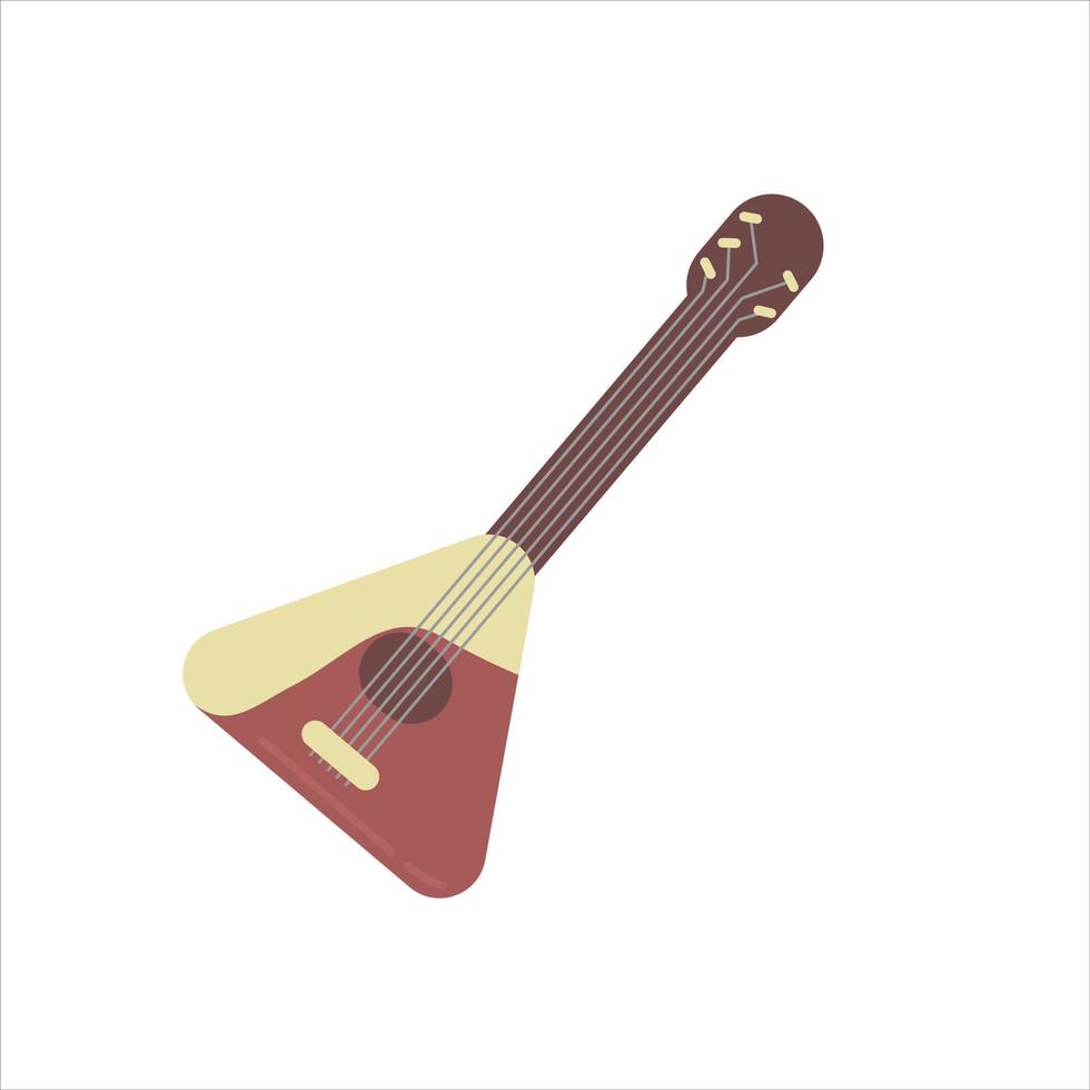 balalaika colorido icono de dibujos animados. aislado sobre fondo blanco. instrumento musical de cuerda de madera balalaika. vector