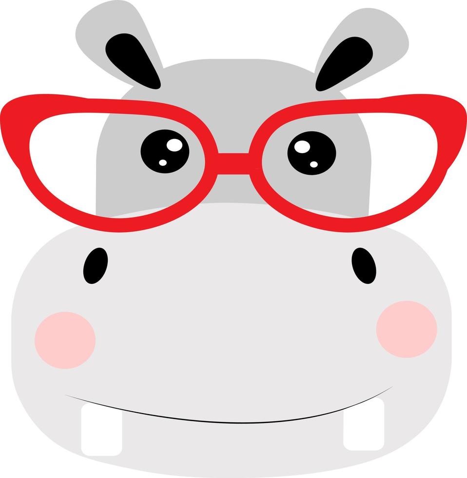 cute hippo animal vector illustration