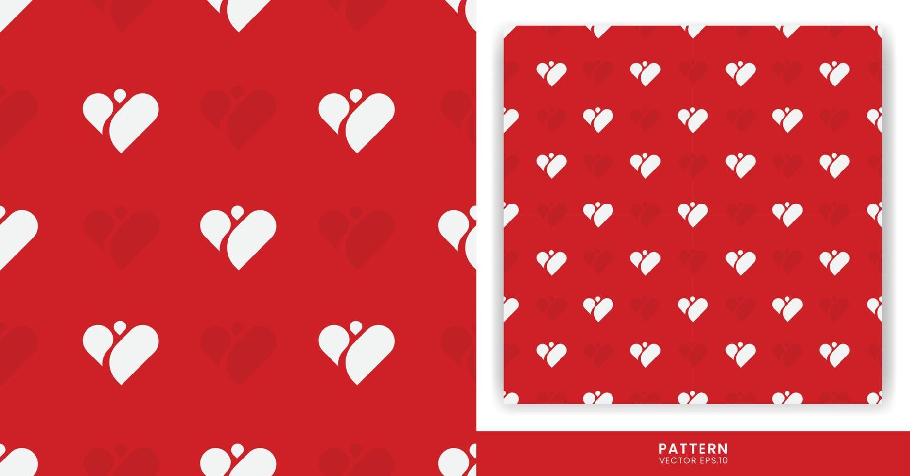 el patrón con un tema de corazón único y un fondo rojo se puede usar para diseñar ropa, libros u otros diseños. vector