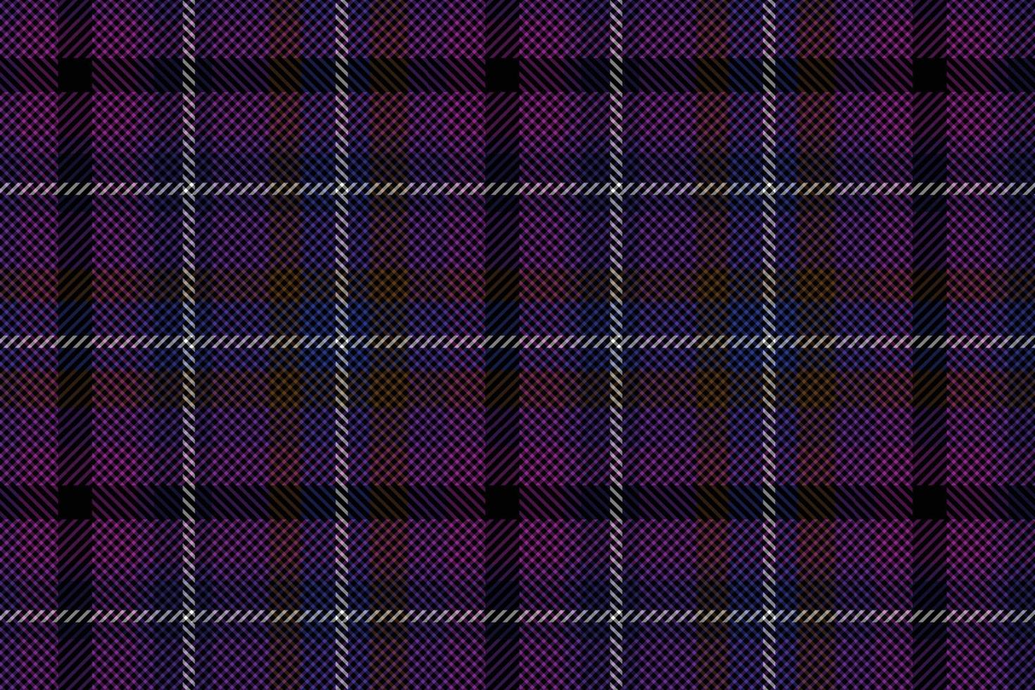 Plaid pattern seamless vector. Dark textured tartan check background vector