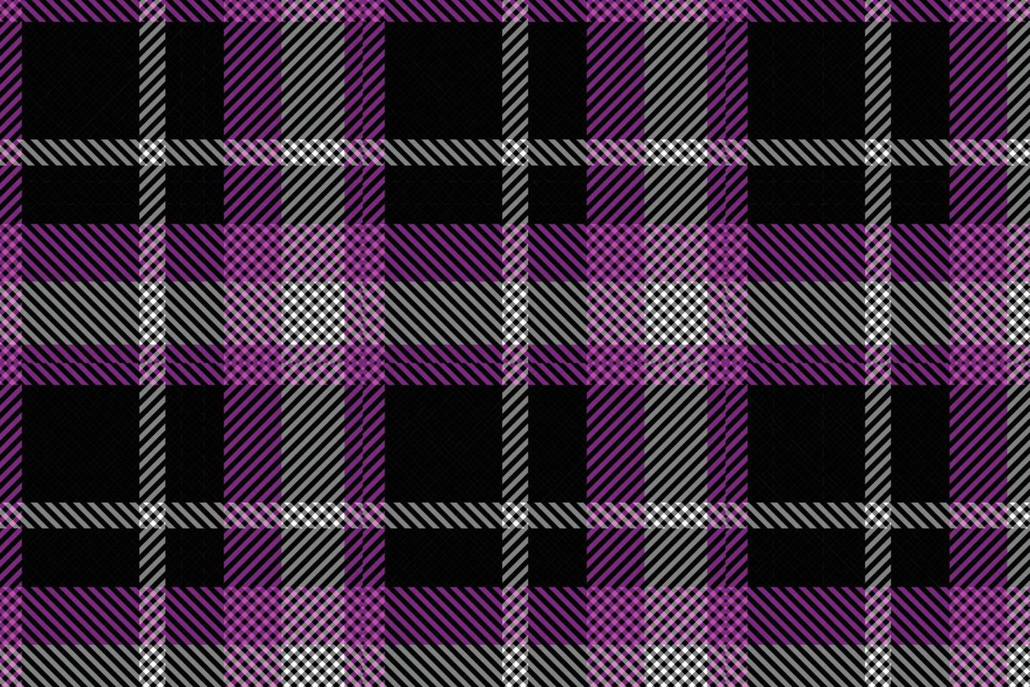 Plaid pattern seamless vector. Dark textured tartan check background vector