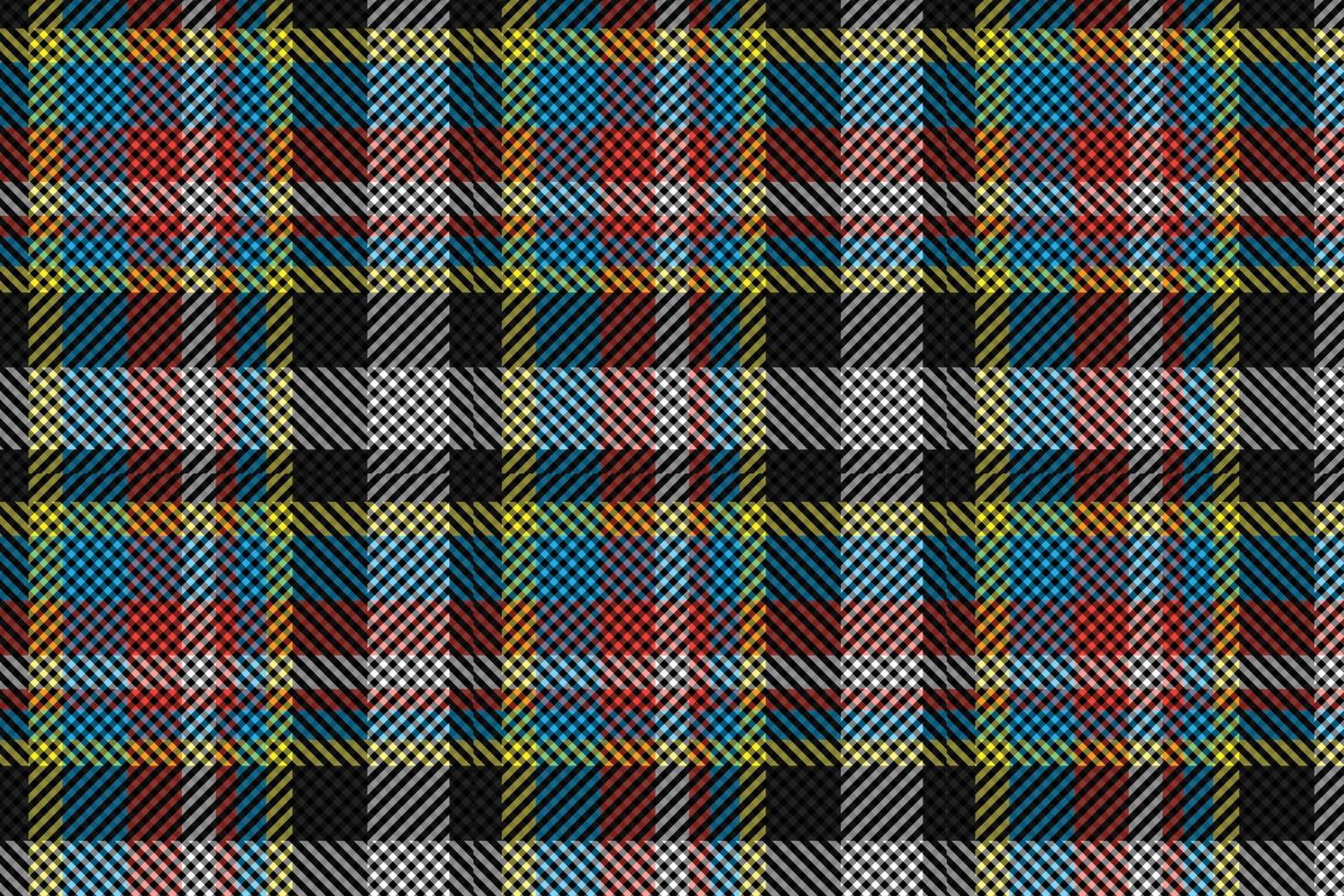 Plaid pattern seamless vector. Dark textured tartan check background vector
