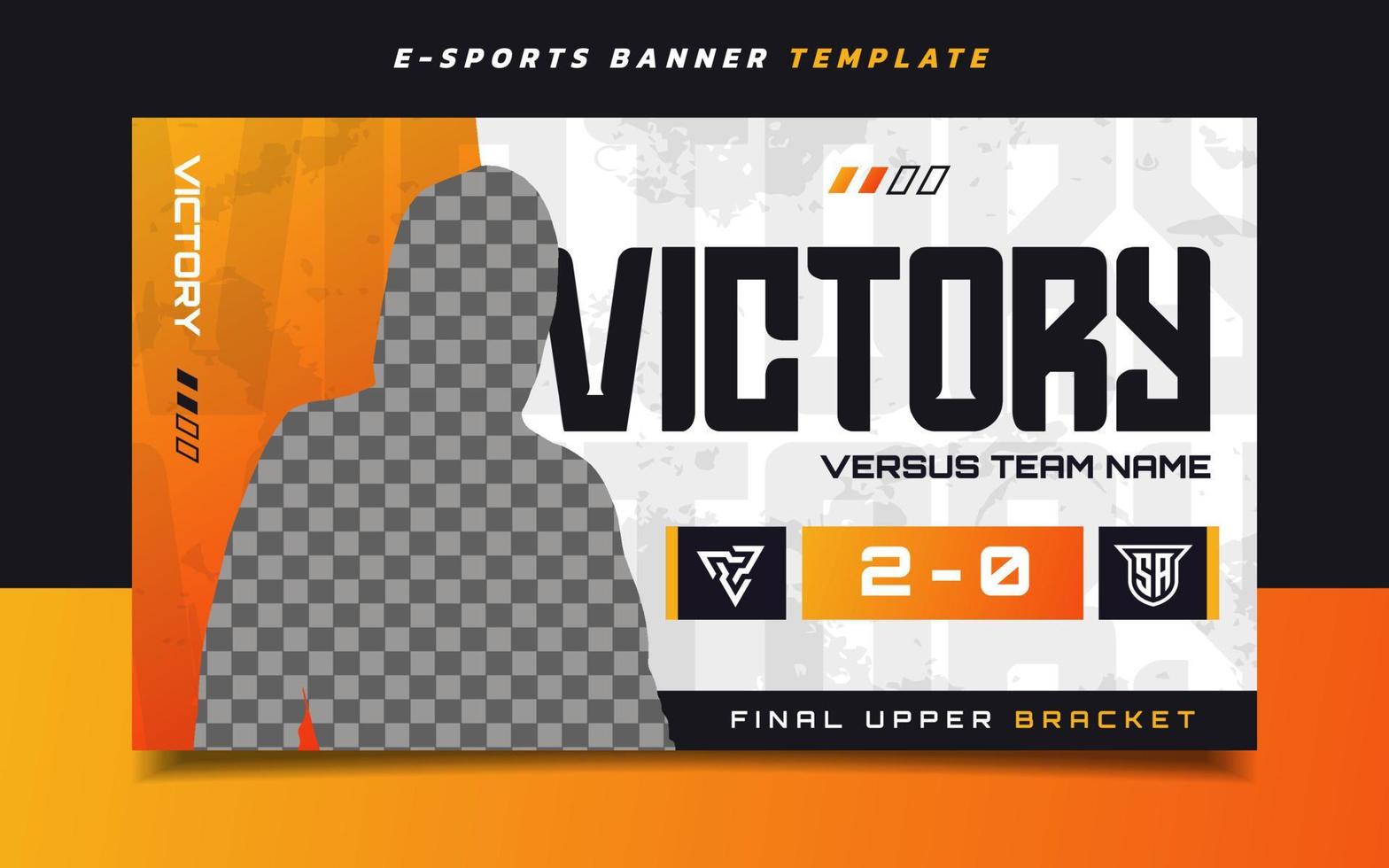 plantilla de banner de juegos de e-sports de victoria para redes sociales vector